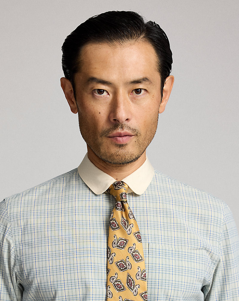 Slim Fit Checked Dobby Shirt Blue/White