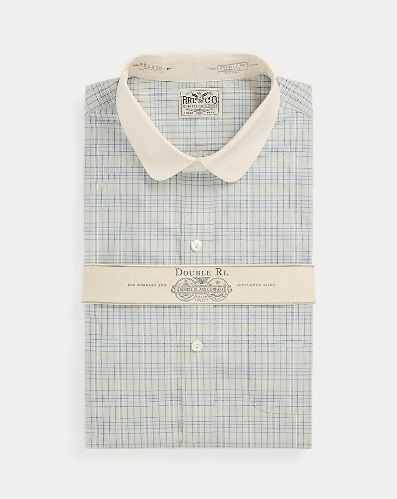 Slim Fit Checked Dobby Shirt Blue/White
