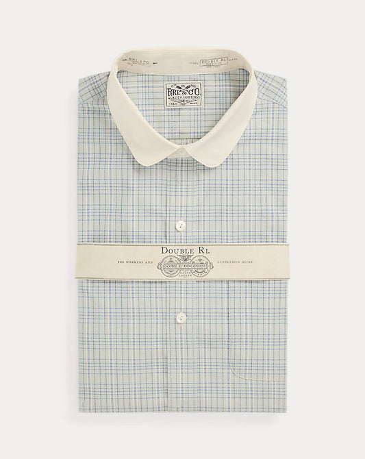 Slim Fit Checked Dobby Shirt Blue/White