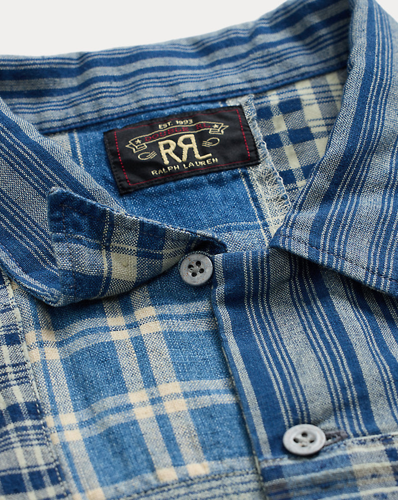 Indigo Patchwork Camp Shirt Indigo Patchwork
