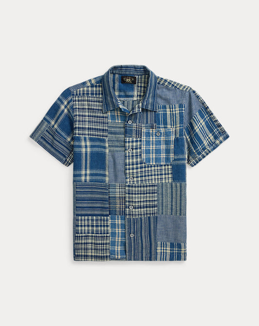 Indigo Patchwork Camp Shirt Indigo Patchwork