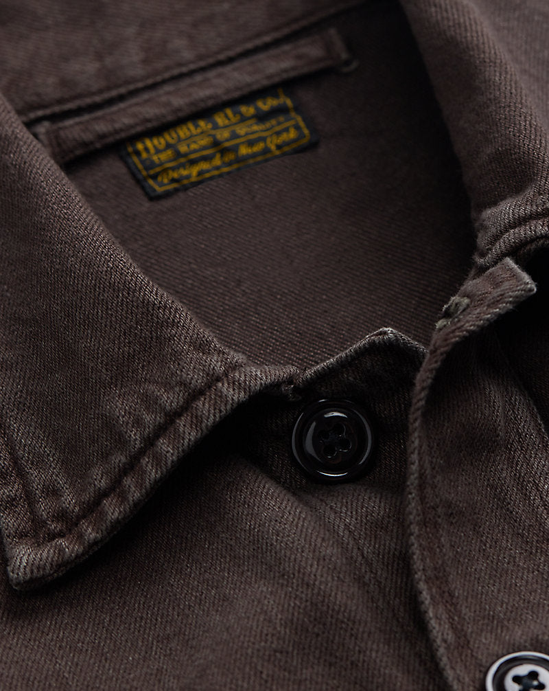 Twill Utility Shirt Jacket Dark Brown