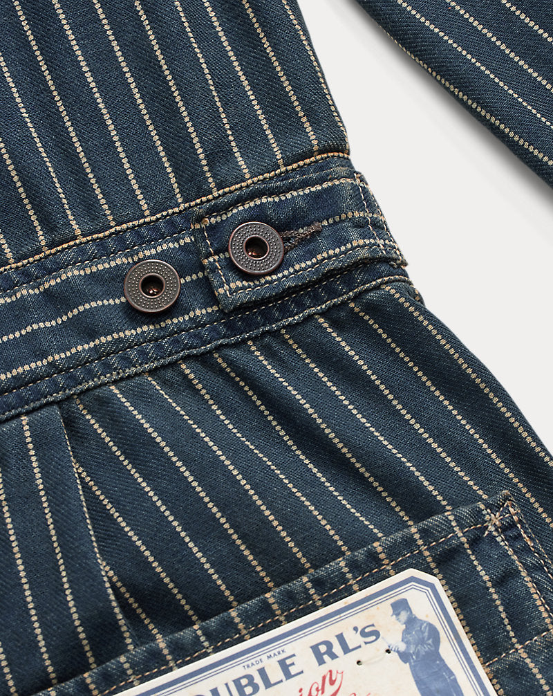 Indigo Dot-Stripe Twill Coverall Indigo Rinse