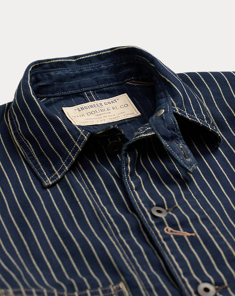 Indigo Dot-Stripe Twill Engineer Coat Indigo Rinse