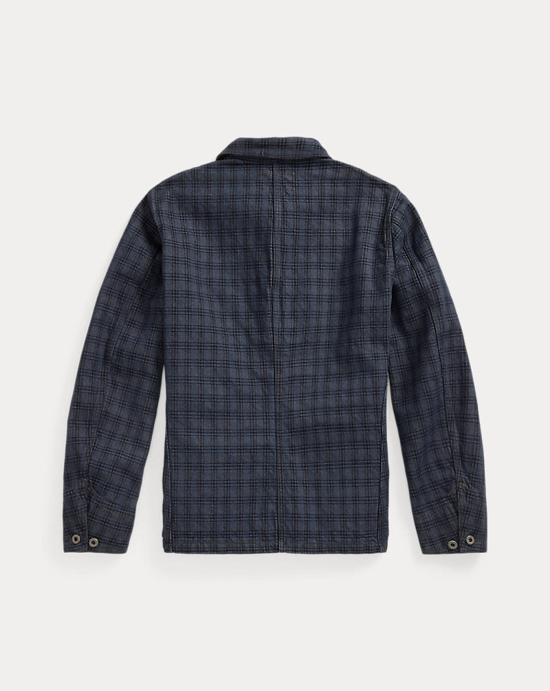 Plaid Jacquard Denim Jacket Navy Multi