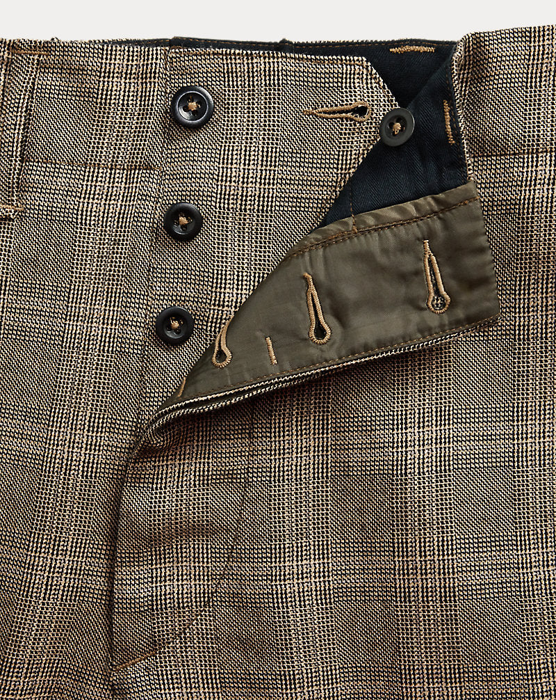 Checked Wool Twill Officer's Trouser Grey Multi