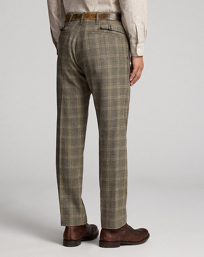 Checked Wool Twill Officer's Trouser Grey Multi