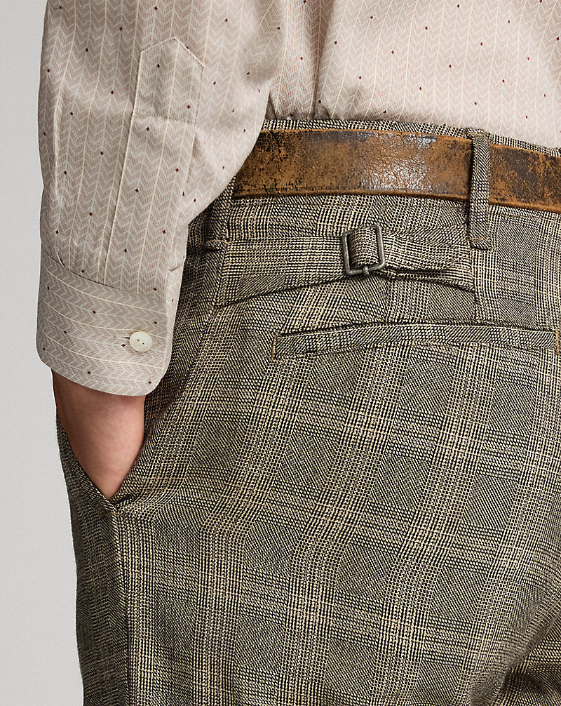 Checked Wool Twill Officer's Trouser Grey Multi