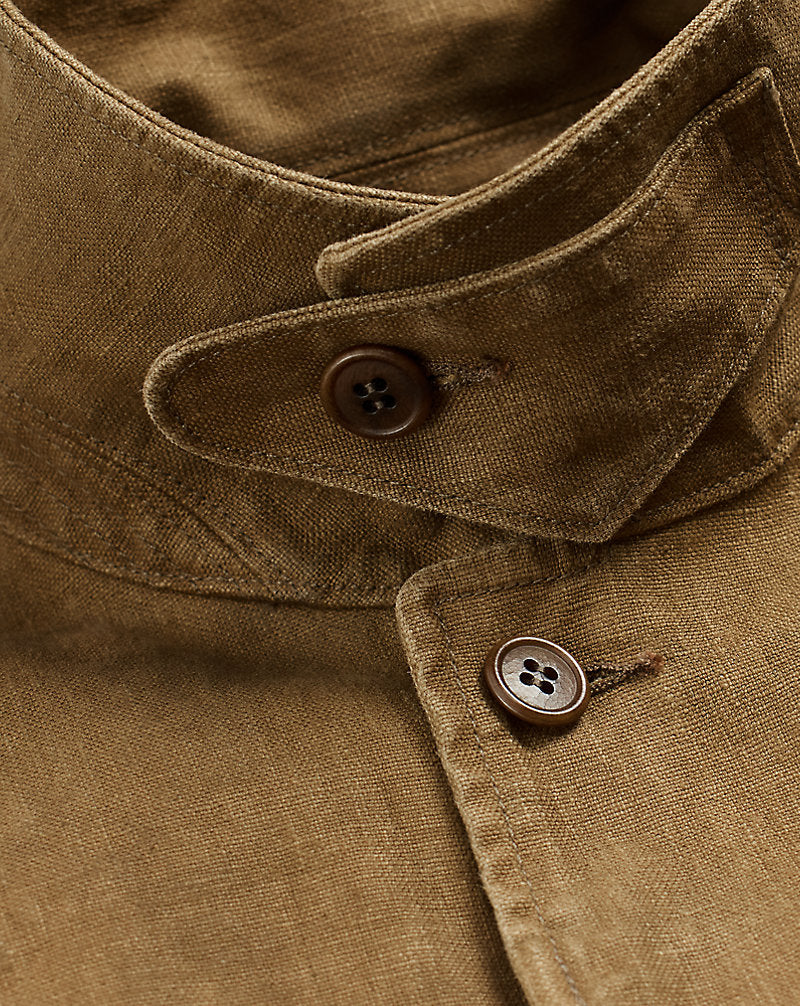 Bonded Linen Walking Coat Vintage Brown