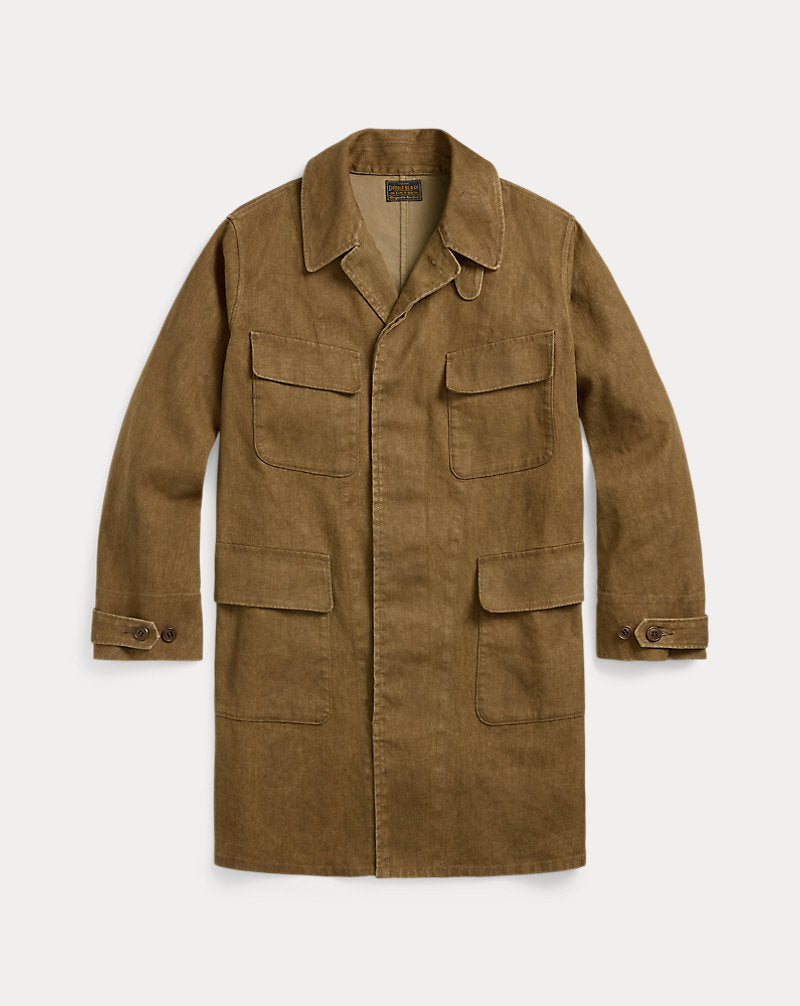 Bonded Linen Walking Coat Vintage Brown