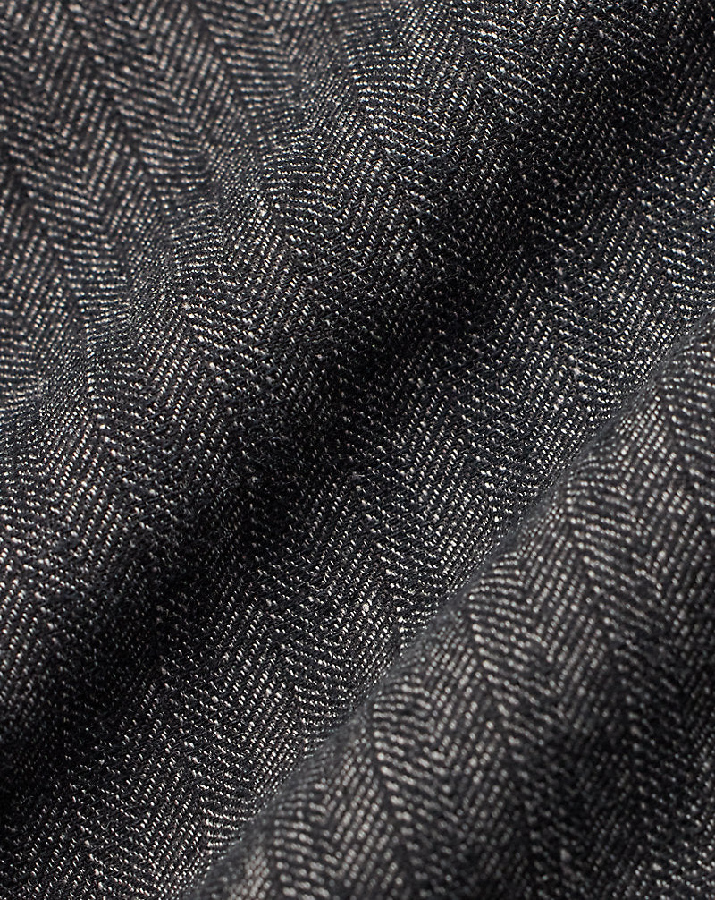 Cotton-Linen Herringbone Field Trouser Grey Multi