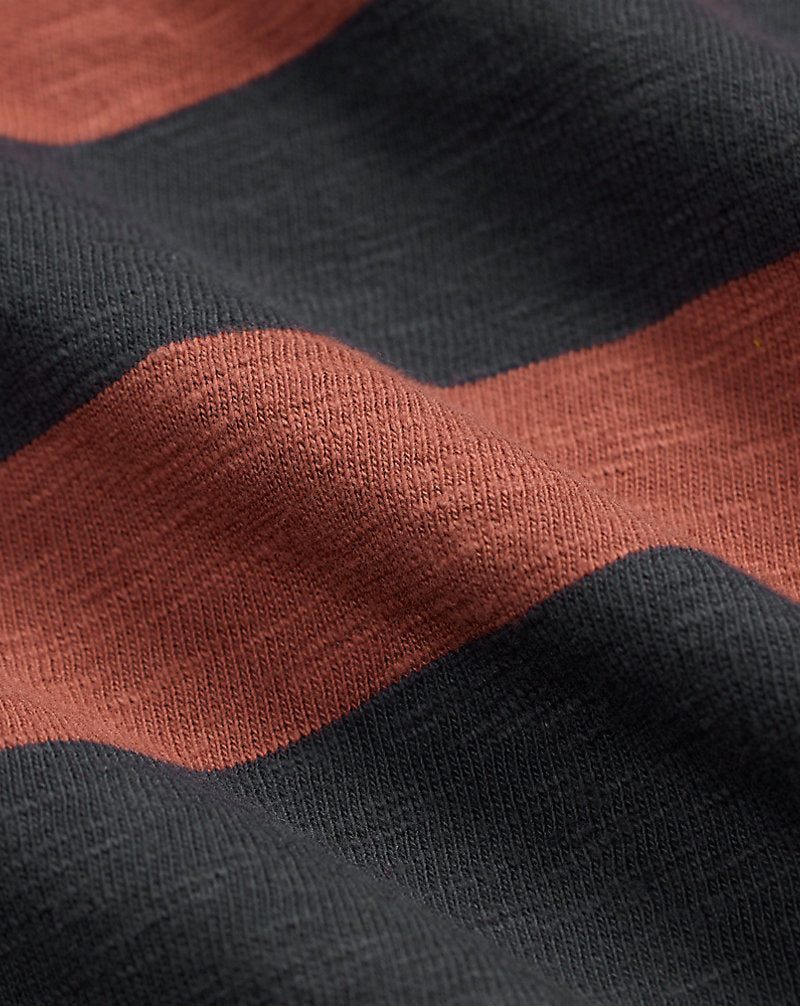 Striped Jersey Roll Neck Navy Multi