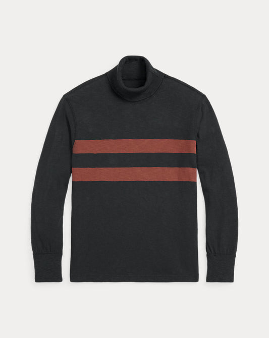 Striped Jersey Roll Neck Navy Multi
