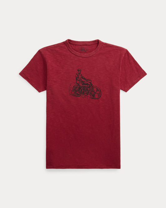 Slub Jersey Graphic T-Shirt Burgundy
