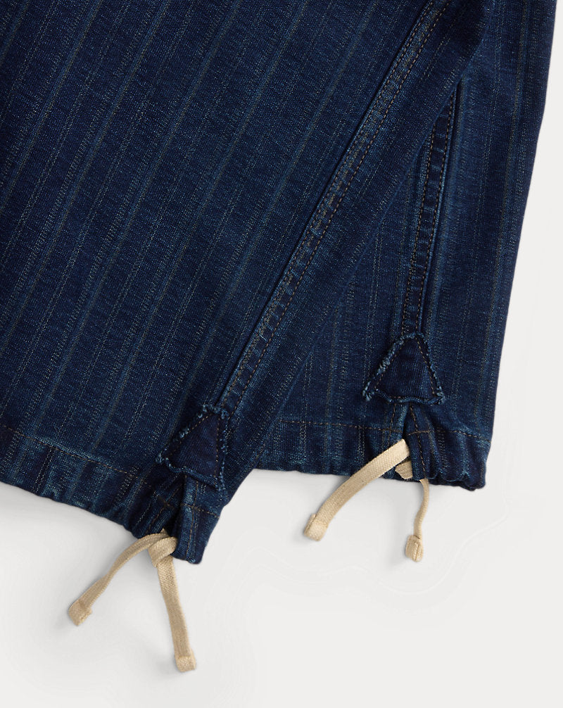 Indigo Striped Jersey Drawstring Trouser