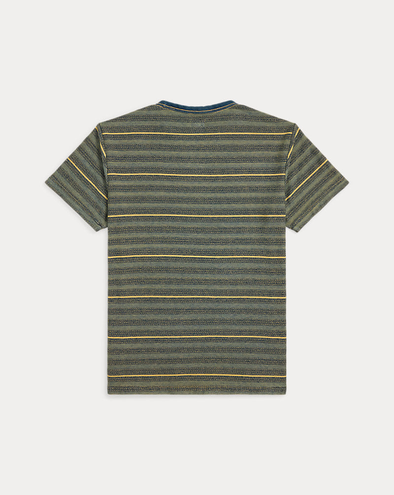 Indigo Striped Jacquard T-Shirt Cream/Multi