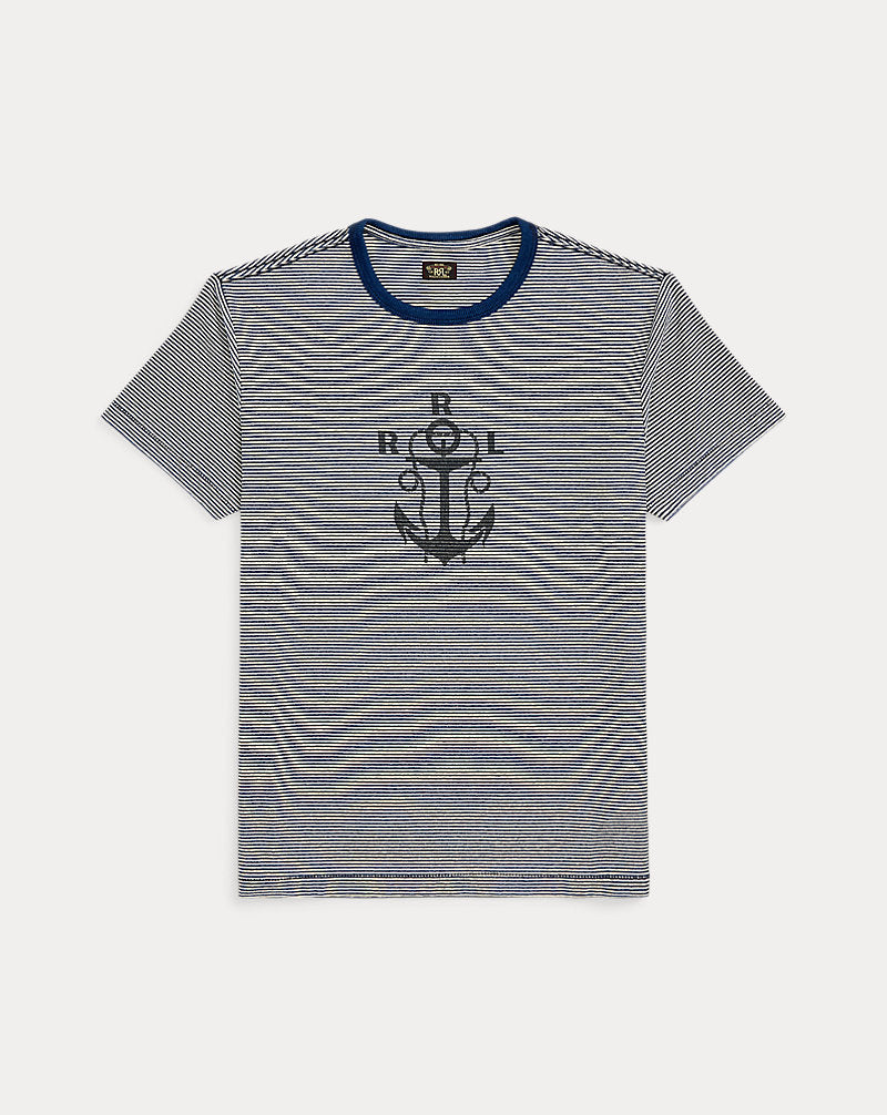 Striped Logo Jersey T-Shirt Indigo/Multi