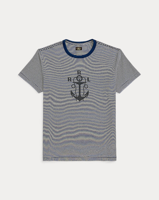 Striped Logo Jersey T-Shirt Indigo/Multi