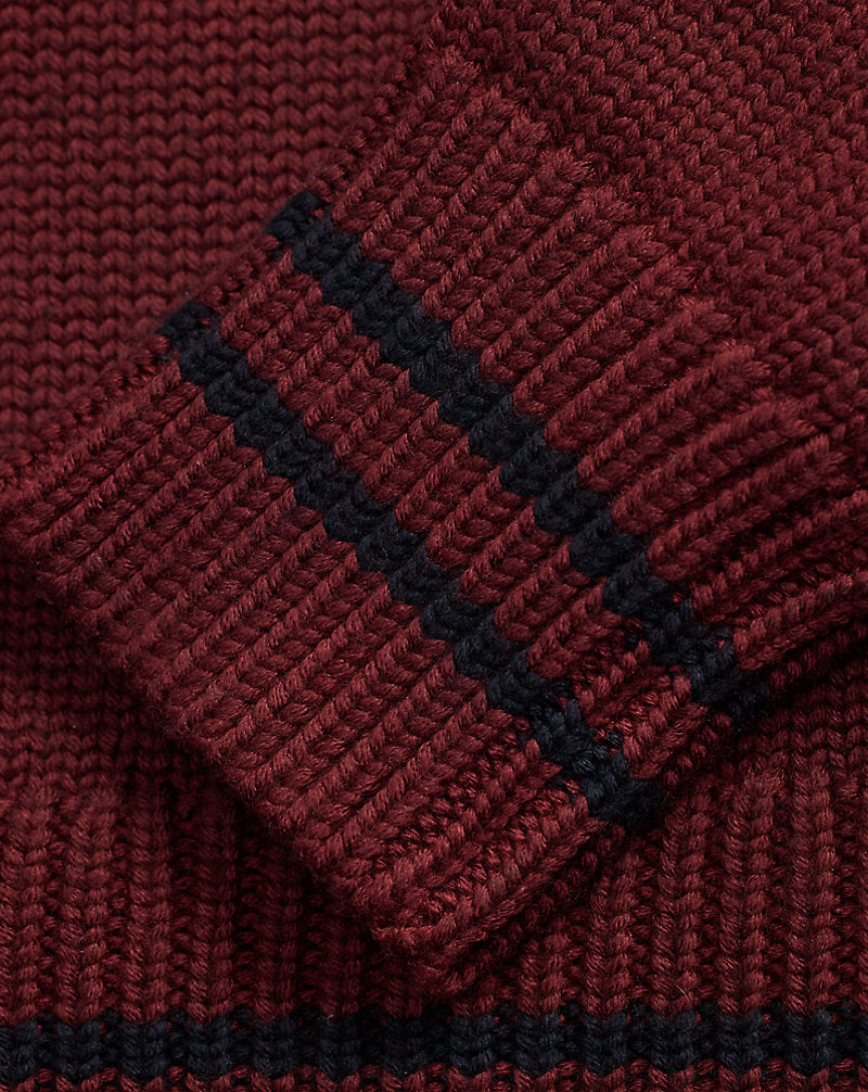 Appliqu¨¦d Wool Jumper Maroon/Navy