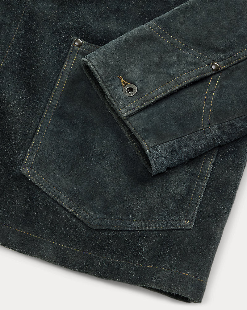 Indigo Roughout Suede Jacket Vintage Indigo