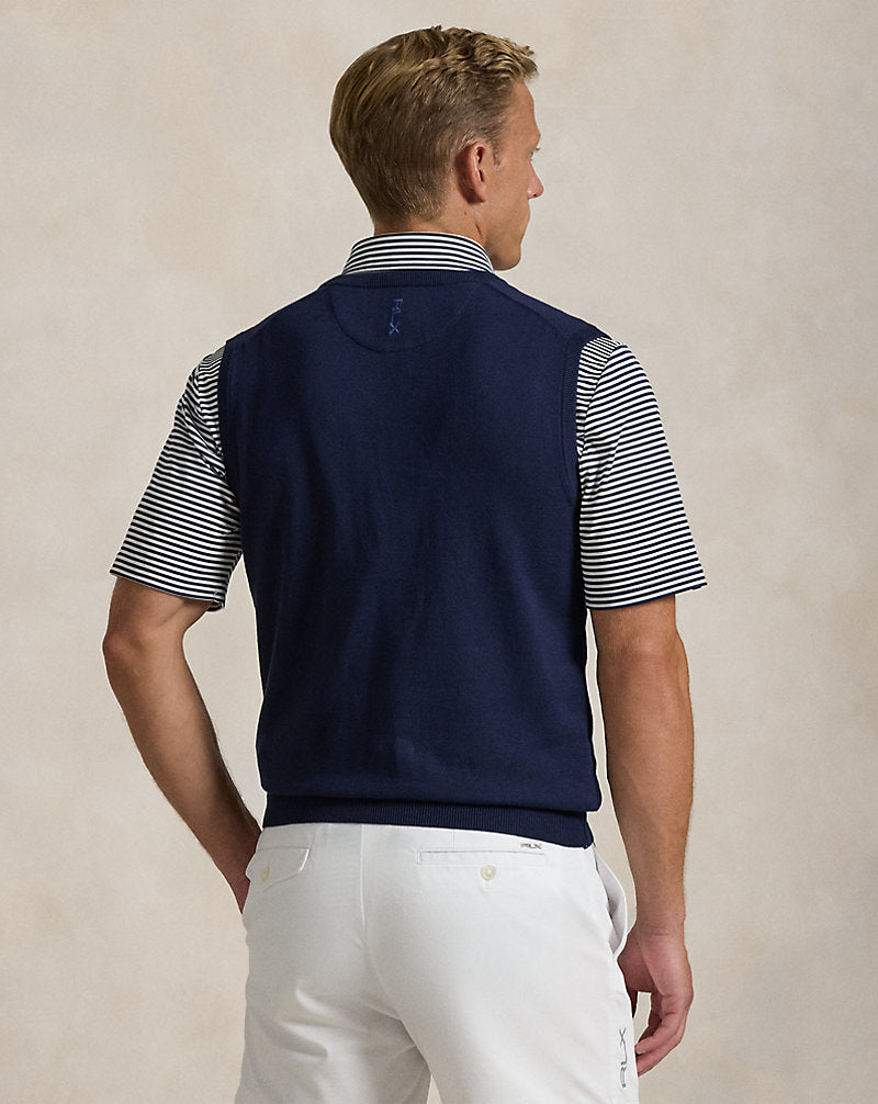 Performance Cotton-Blend Sleeveless Jumper Refined Navy