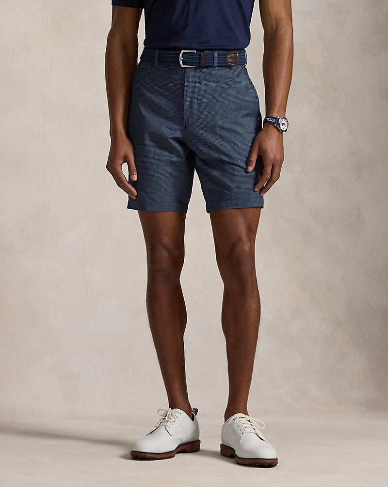 23 cm Tailored Fit Stretch Twill Short Micro Cube Navy