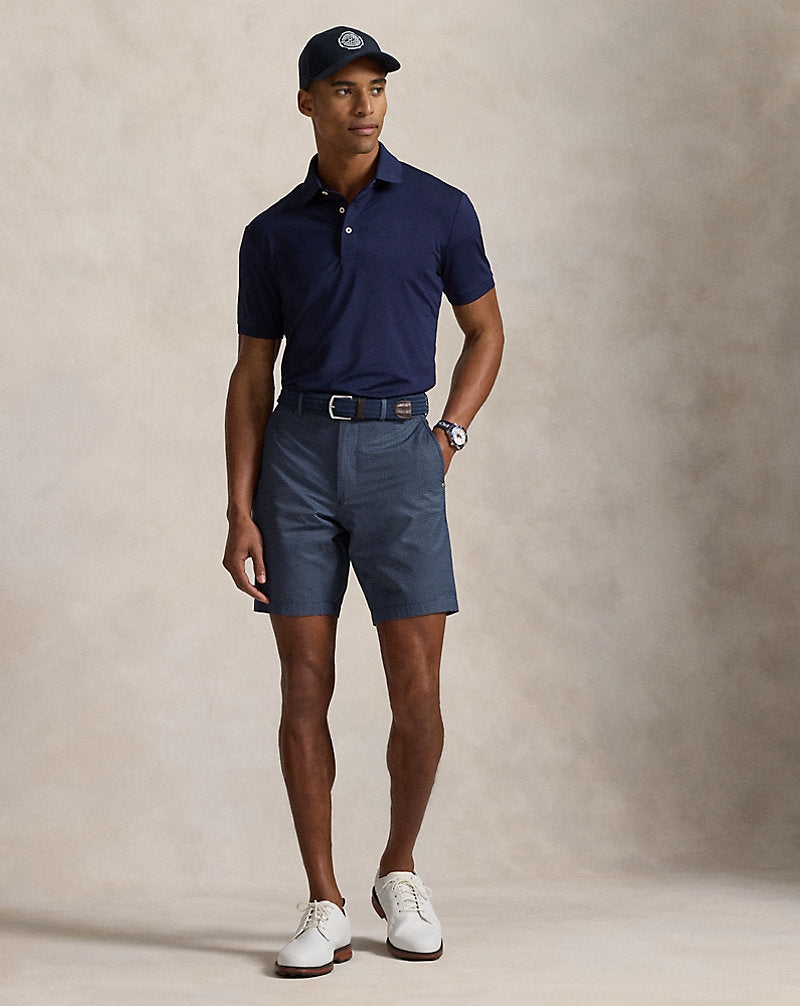 23 cm Tailored Fit Stretch Twill Short Micro Cube Navy