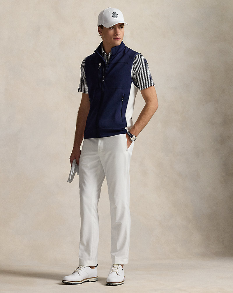 Stretch Double-Knit Full-Zip Gilet Refined Navy/White