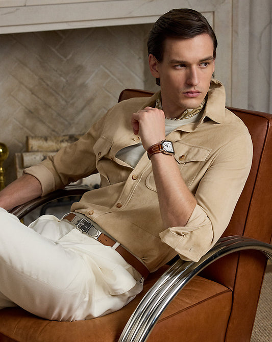 Suede Overshirt Oyster Tan