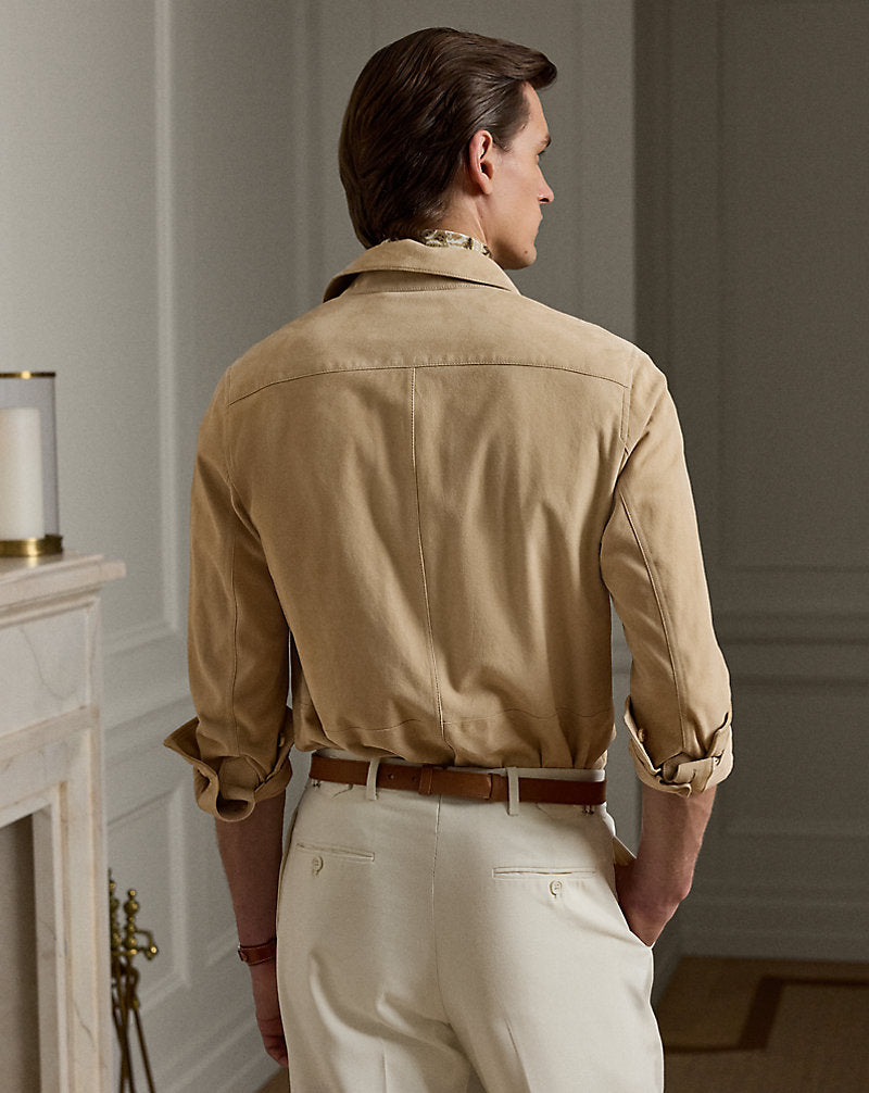 Suede Overshirt Oyster Tan
