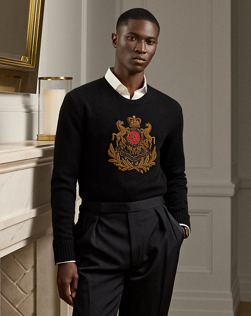 Bullion-Patch Cashmere Jumper Classic Black