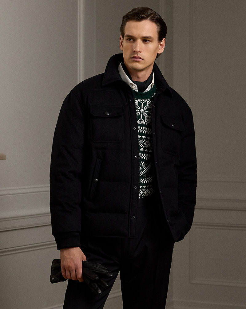 Bennett Wool-Blend Down Jacket Polo Black