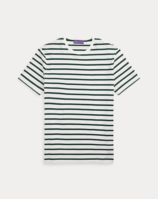 Striped Lisle Crewneck T-Shirt Classic White Multi