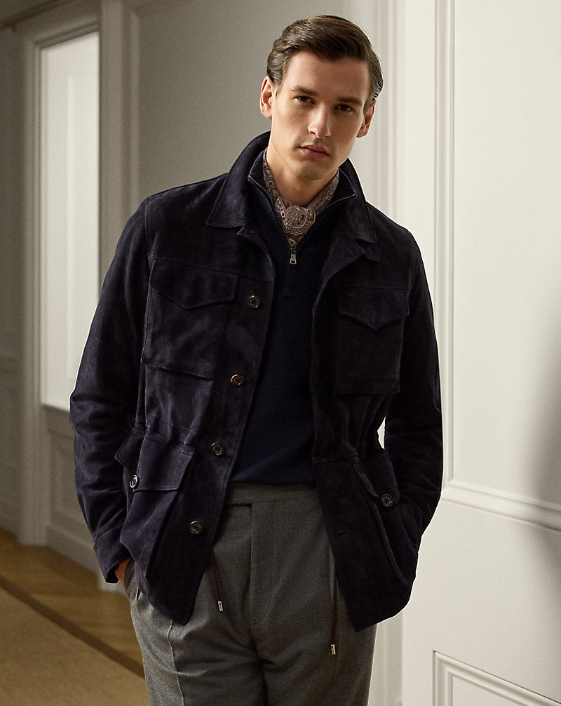 Crawford Suede Field Jacket Classic Chairman Navy