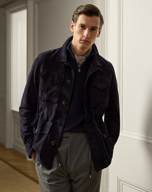 Crawford Suede Field Jacket Classic Chairman Navy