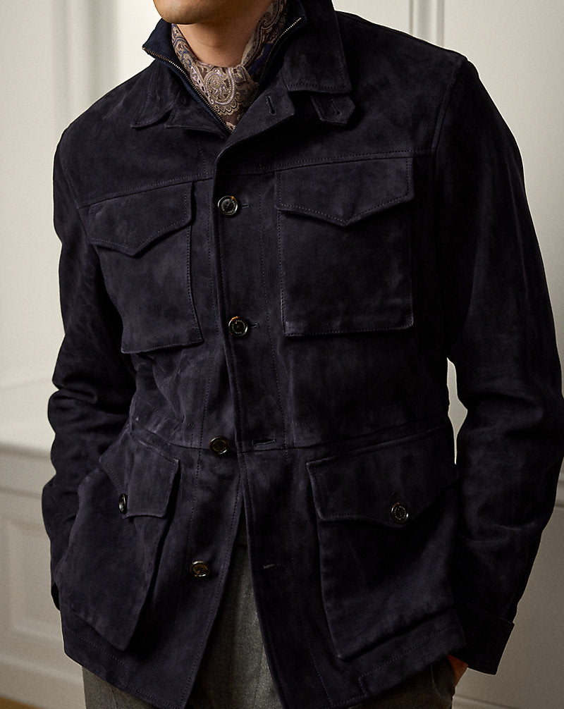 Crawford Suede Field Jacket Classic Chairman Navy