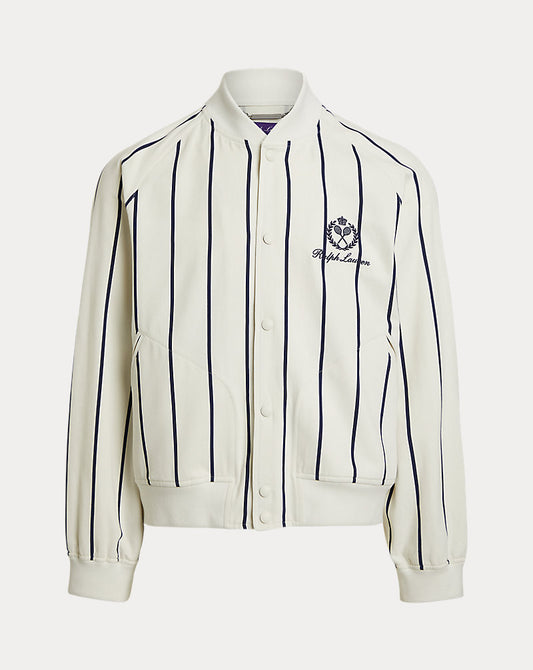 Langdon Striped Cotton-Cashmere Jacket Classic Cream