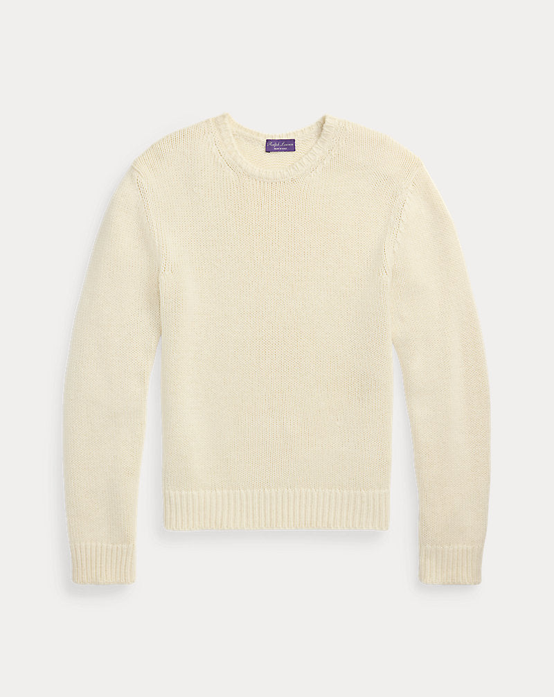 Cashmere-Silk-Linen Crewneck Jumper Limestone