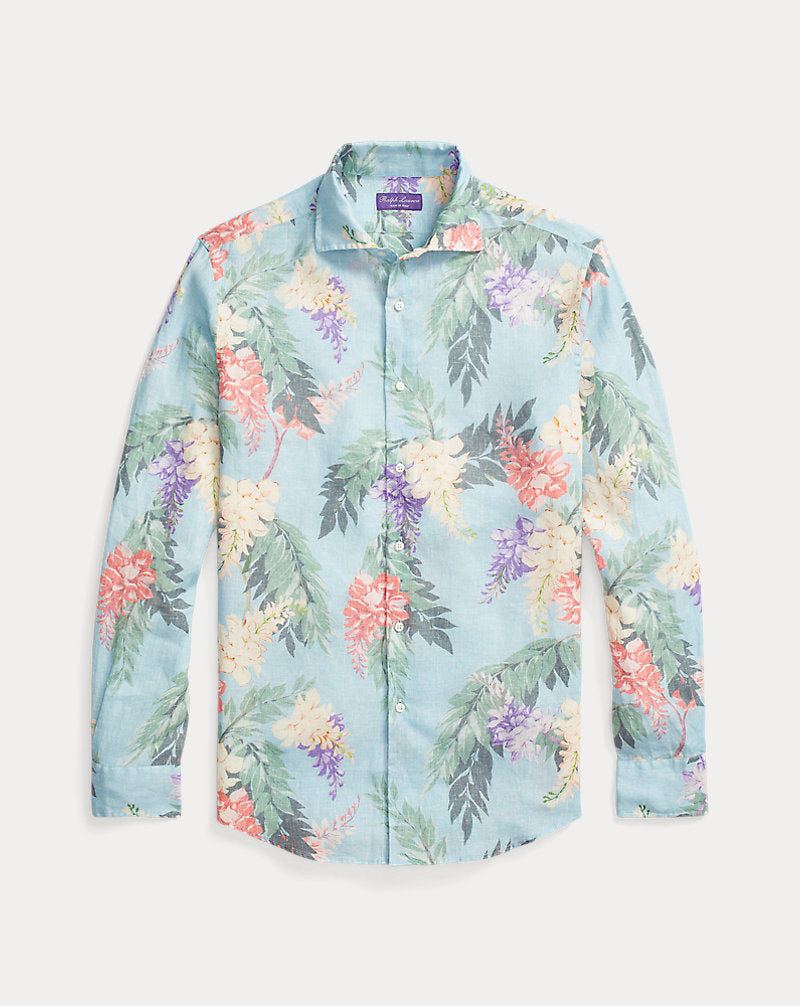 Floral-Print Linen Shirt Multi