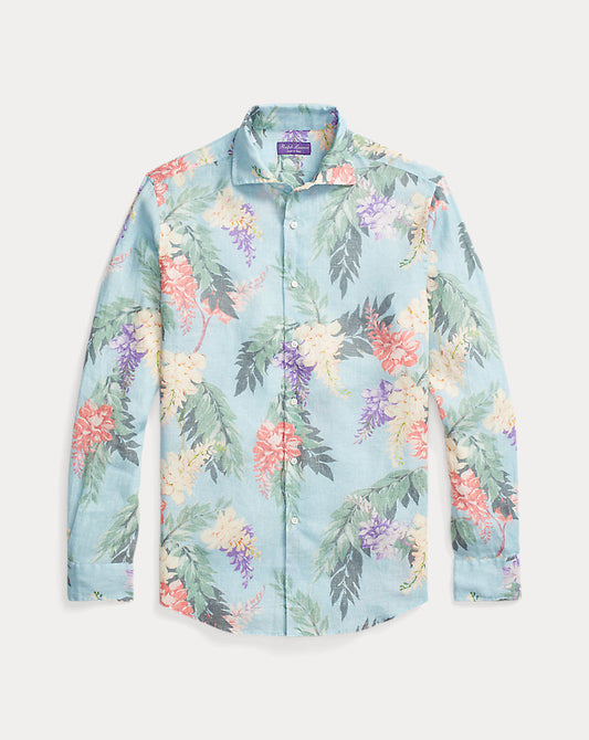 Floral-Print Linen Shirt Multi