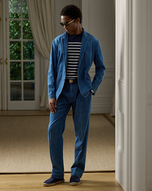 Glenn Hand-Tailored Denim Trouser Shore Indigo
