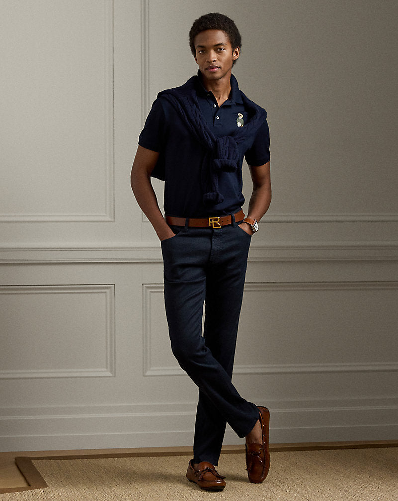 Custom Slim Polo Bear Piqu¨¦ Polo Shirt Classic Chairman Navy