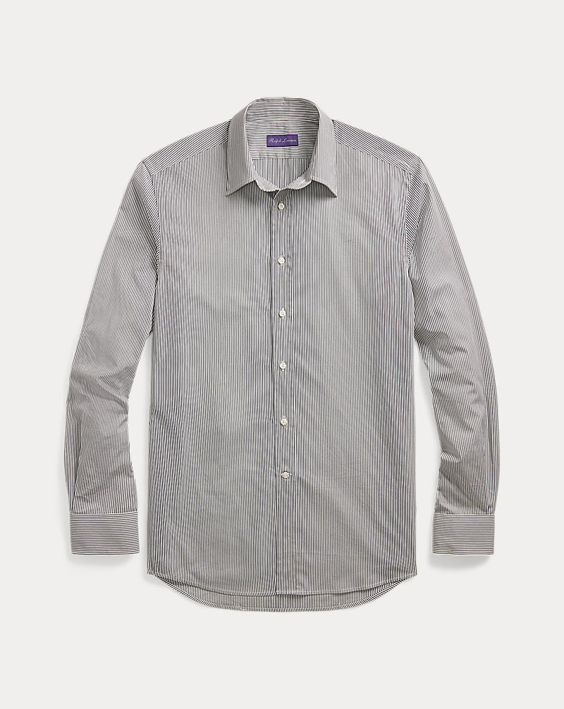 Bengal-Stripe Poplin Shirt Grey/White