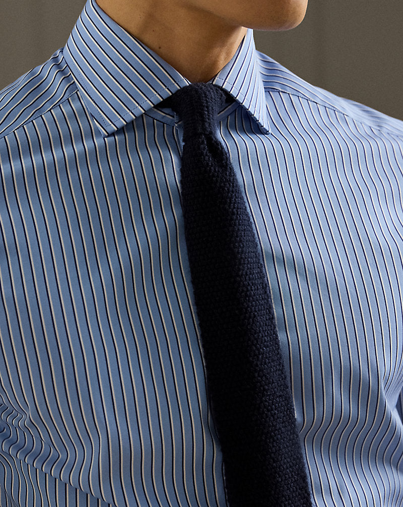 Striped Poplin Shirt Light Blue/Navy