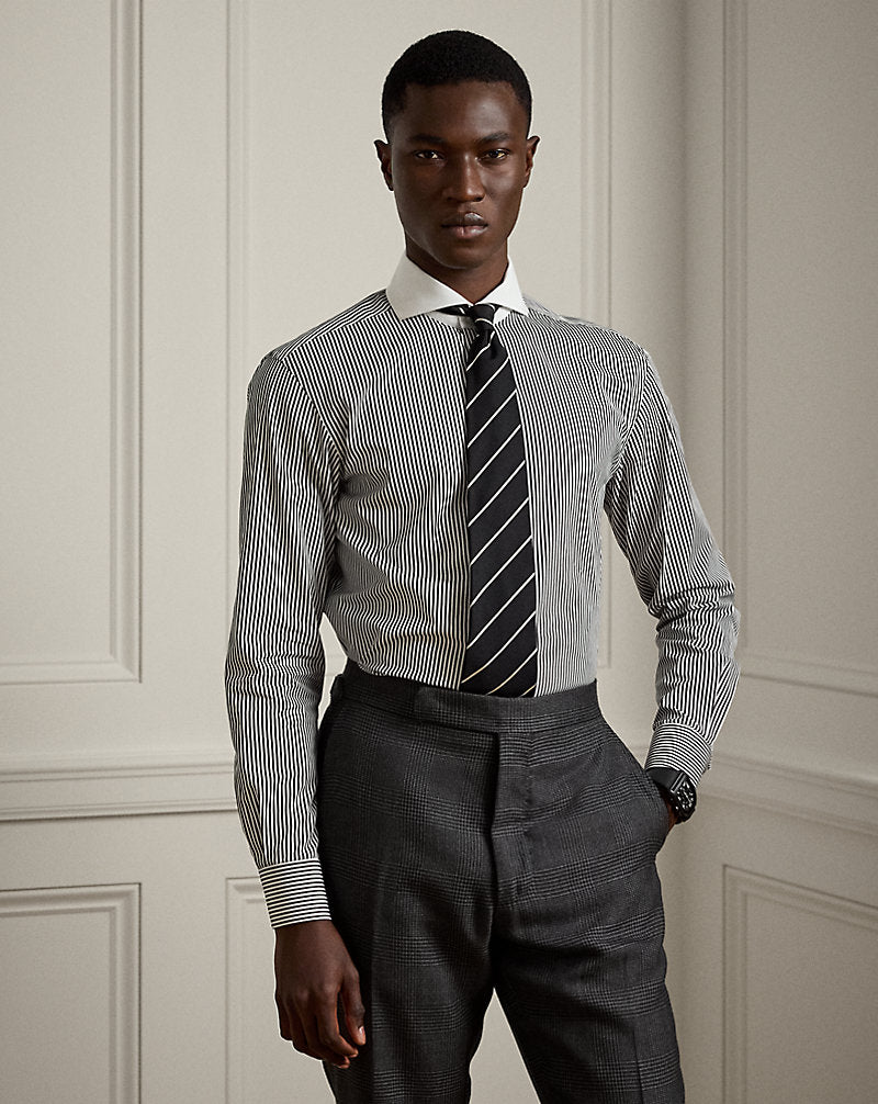 Bengal-Stripe Poplin Shirt Black/White