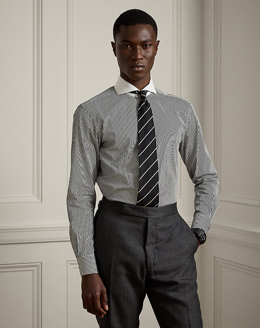 Bengal-Stripe Poplin Shirt Black/White