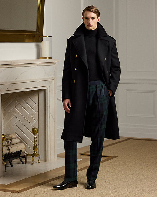 Hand-Tailored Wool-Cashmere Topcoat Black