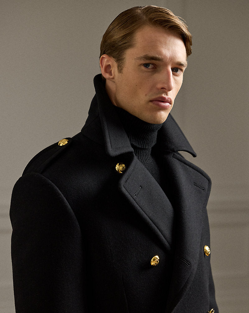 Hand-Tailored Wool-Cashmere Topcoat Black