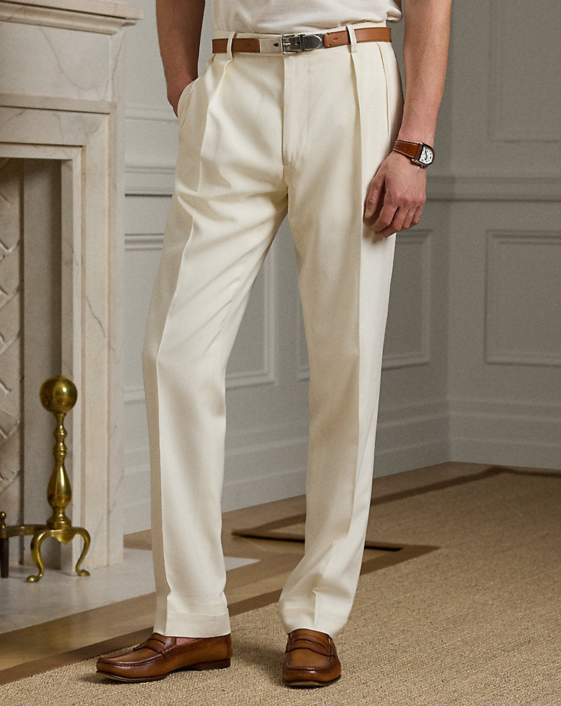 Gregory Handmade Panama-Weave Trouser Classic Cream