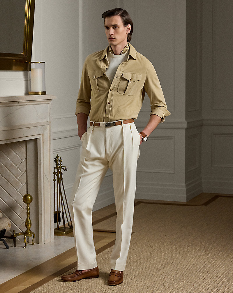 Gregory Handmade Panama-Weave Trouser Classic Cream